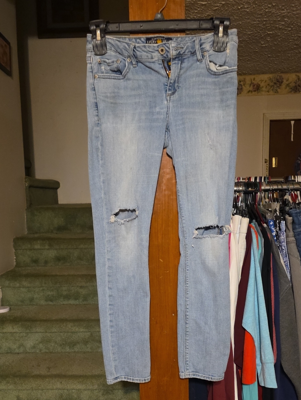 Lucky Brand Light Blue Ripped Skinny Jeans